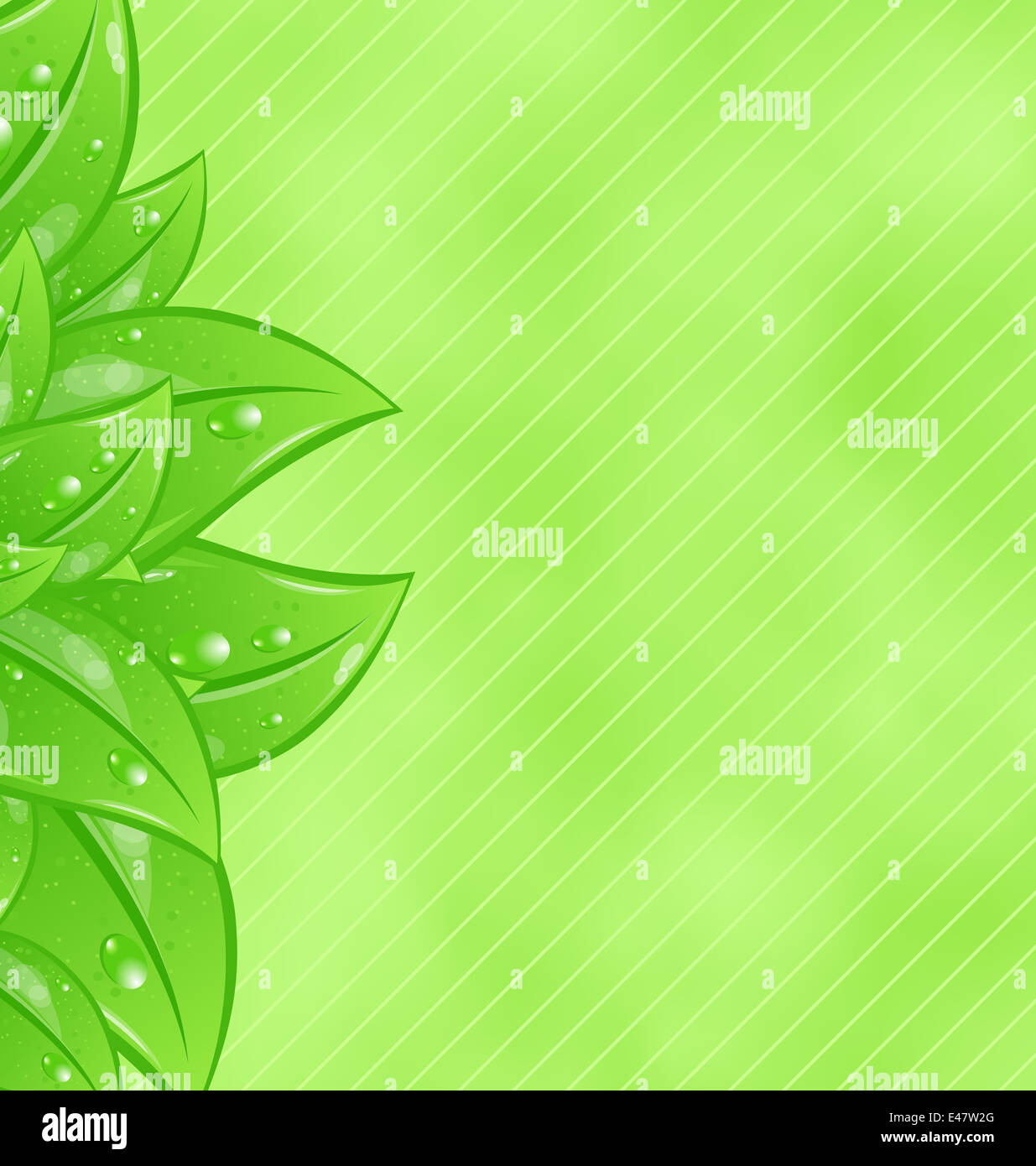 Illustration ecology background with eco green leaves - vector Stock ...