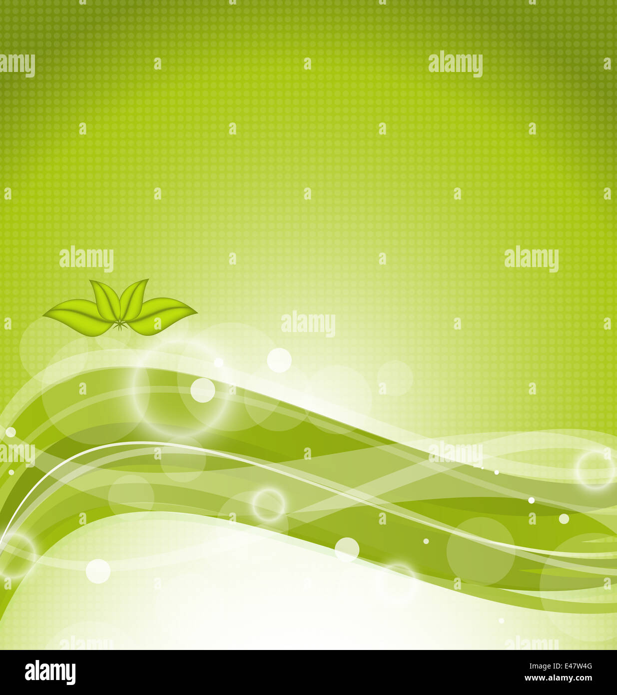 Illustration eco background with green leaves - vector Stock Photo - Alamy