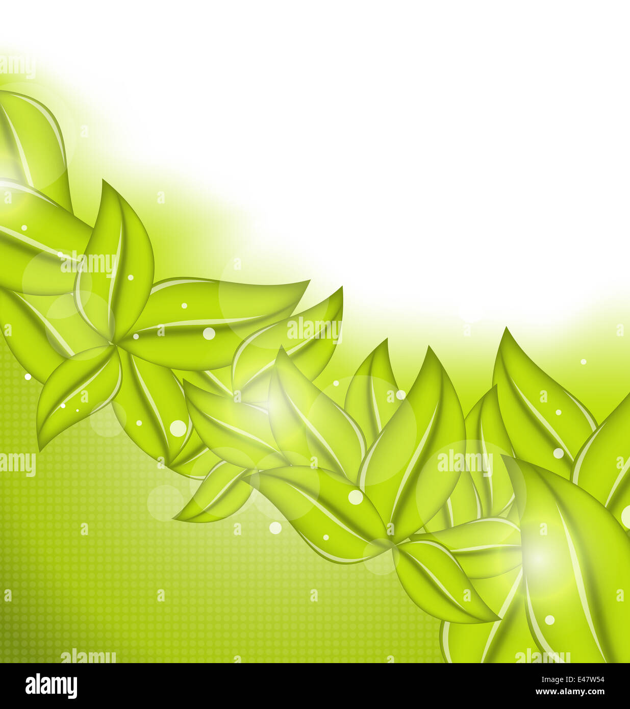 Illustration ecology background with eco green leaves - vector Stock ...