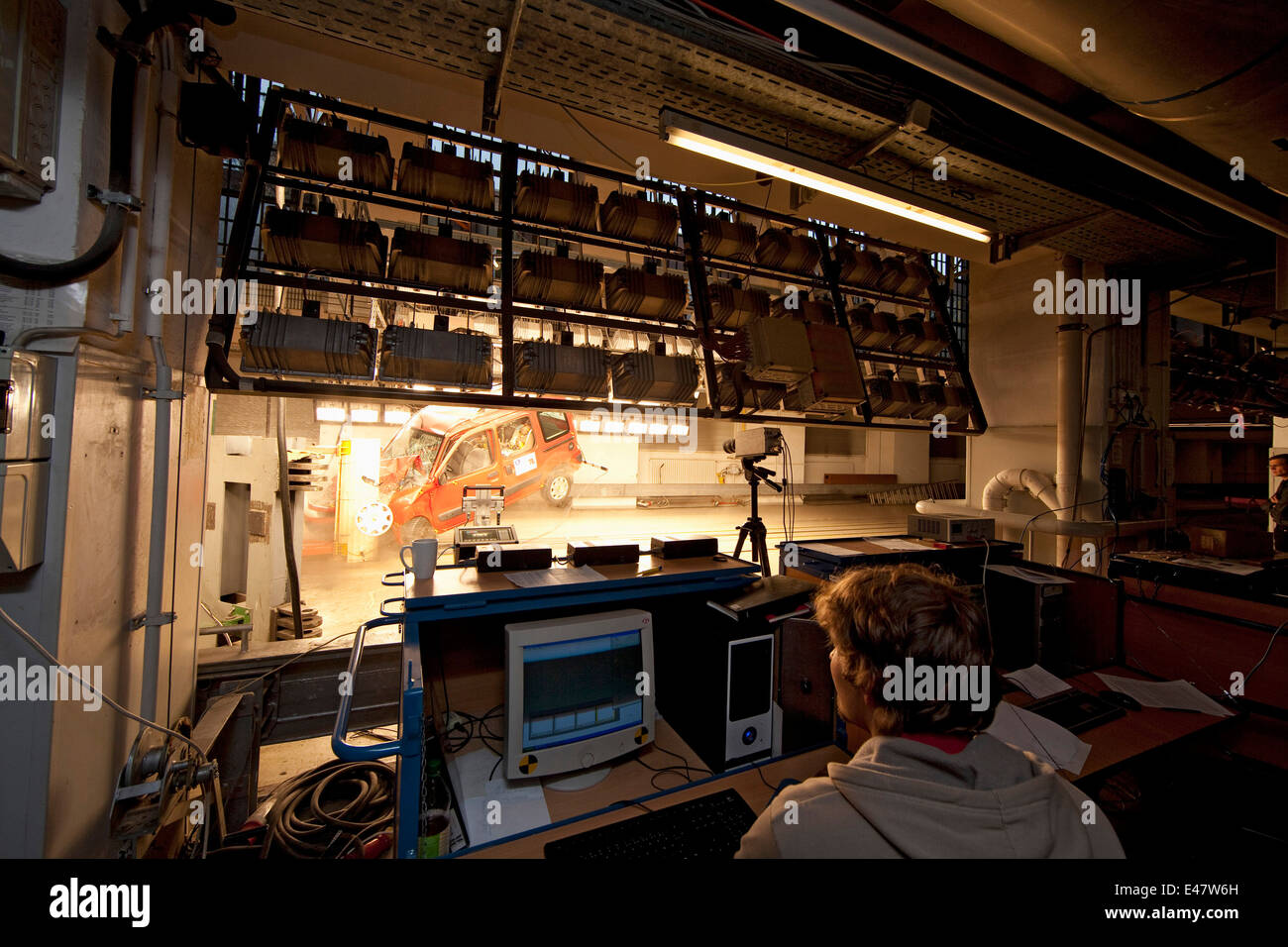 Crash Test with child seats Stock Photo Alamy
