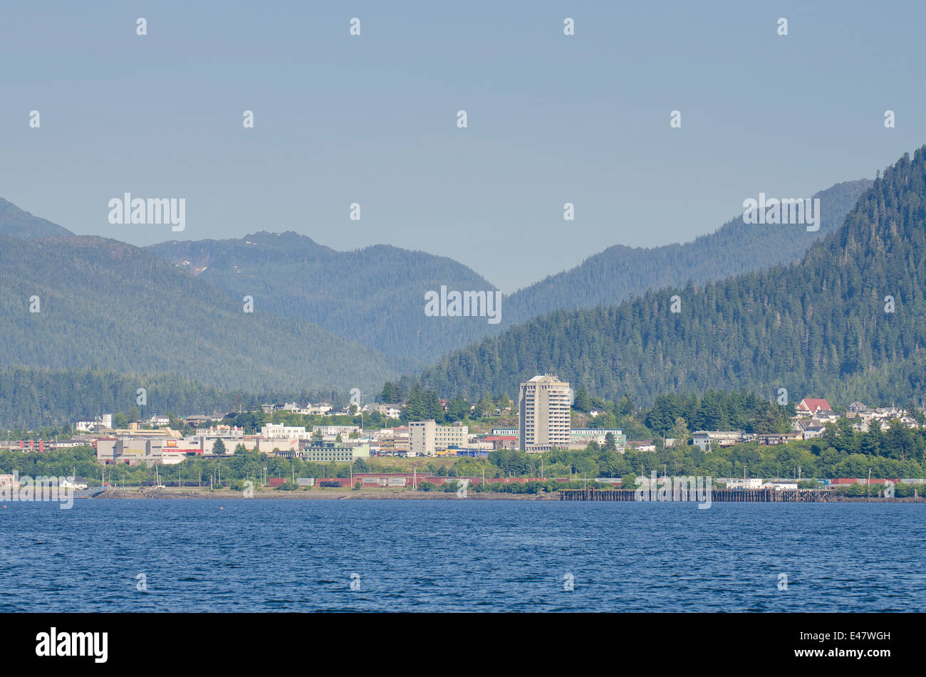 Downtown skyline cityscape Prince Rupert, British Columbia, Canada. Stock Photo