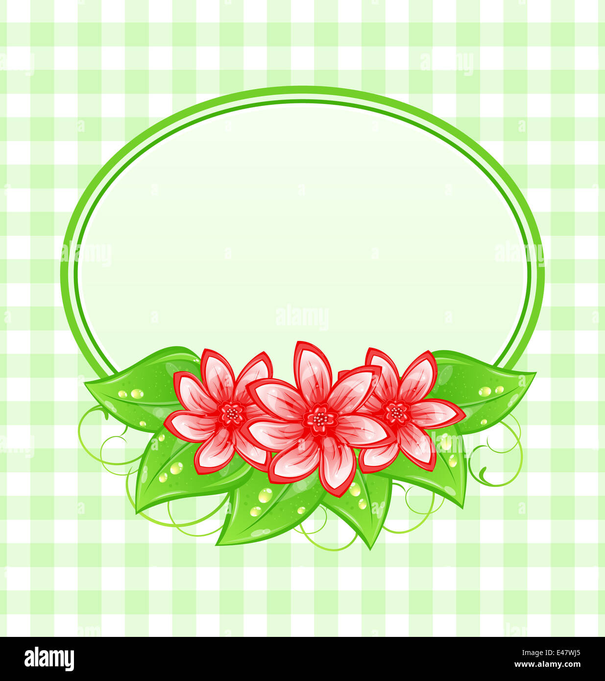Illustration cute spring card with flowers and leaves - vector Stock ...