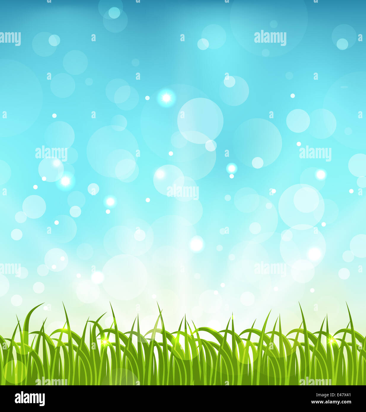 Illustration summer nature background with grass - vector Stock Photo ...