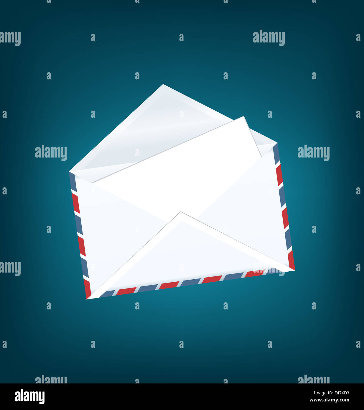 Illustration white open envelope with paper card - vector Stock Photo ...