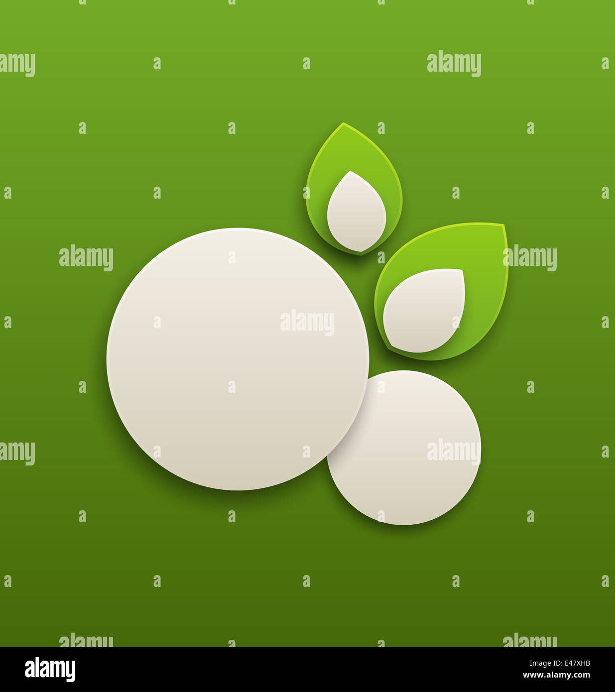 Illustration paper labels circles with eco green leaves - vector Stock ...