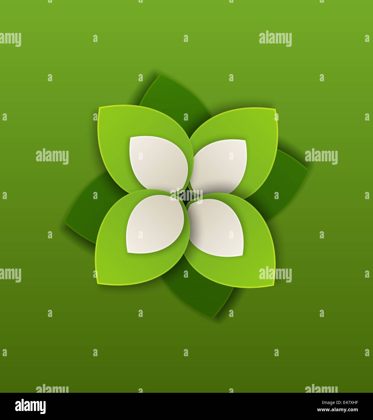 Illustration eco label made in paper green leaves - vector Stock Photo ...