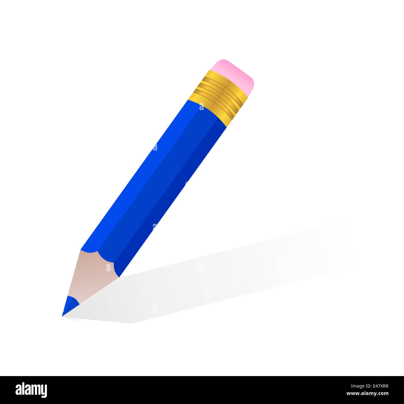Illustration single blue pencil vector Stock Photo Alamy