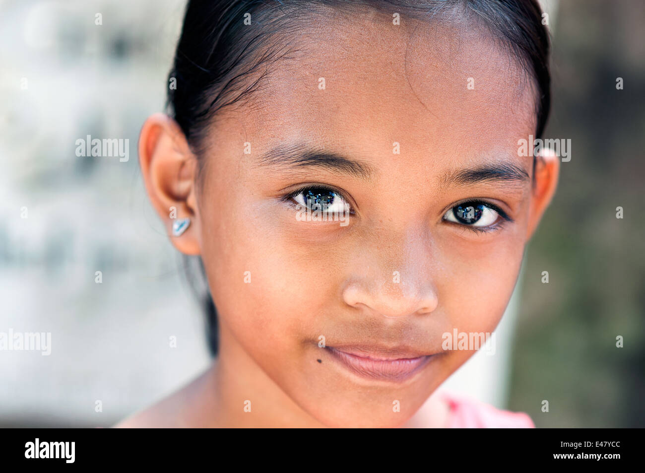 Young girl, CBD, Ozamis City, Misamis Occidental, Mindanao, Philippines Stock Photo