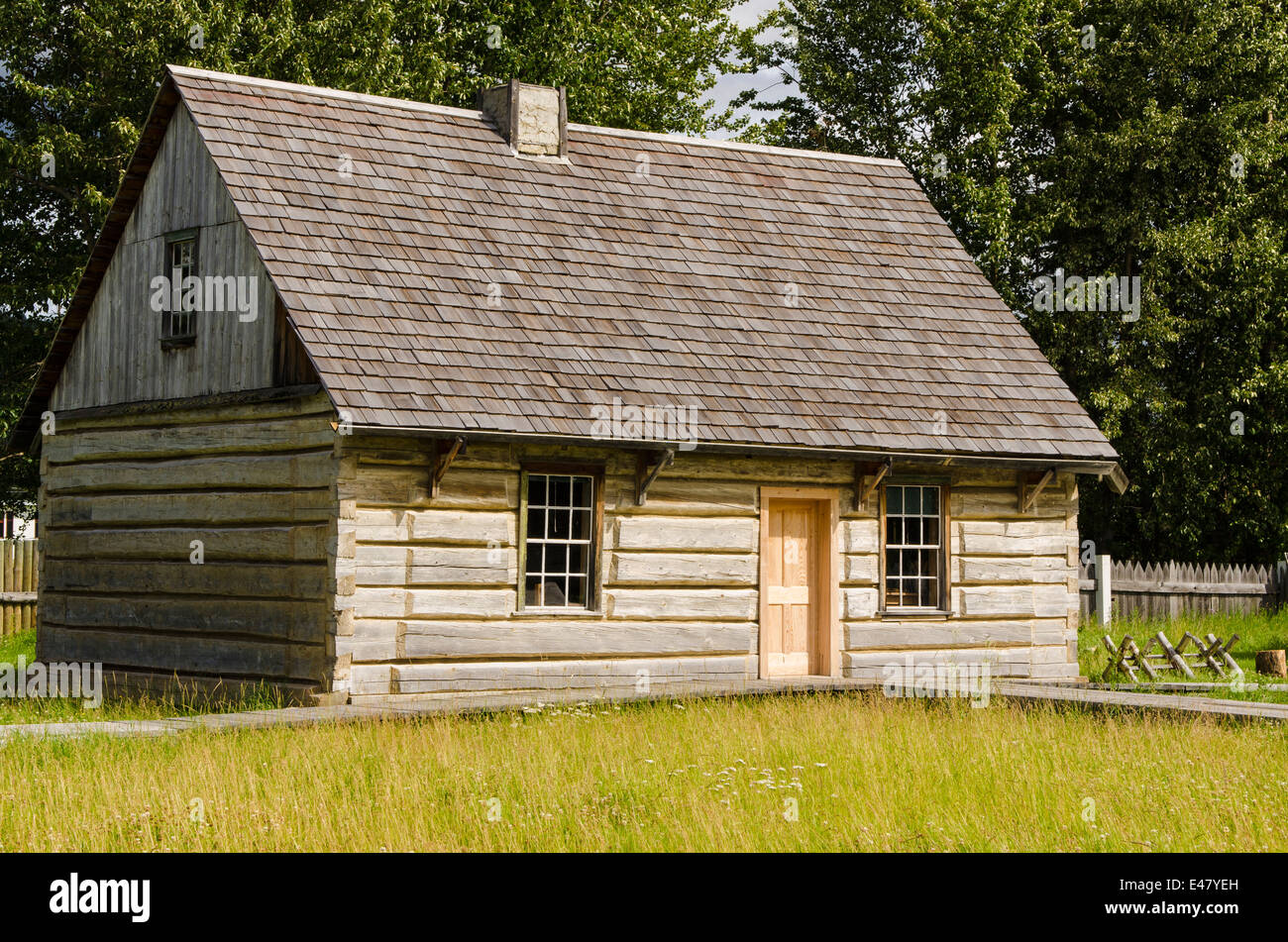 Old Log Cabin House Building At Fort Saint St James National