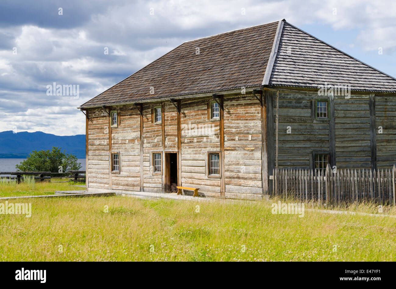 Old log cabin house building at Fort Saint St James National Historic