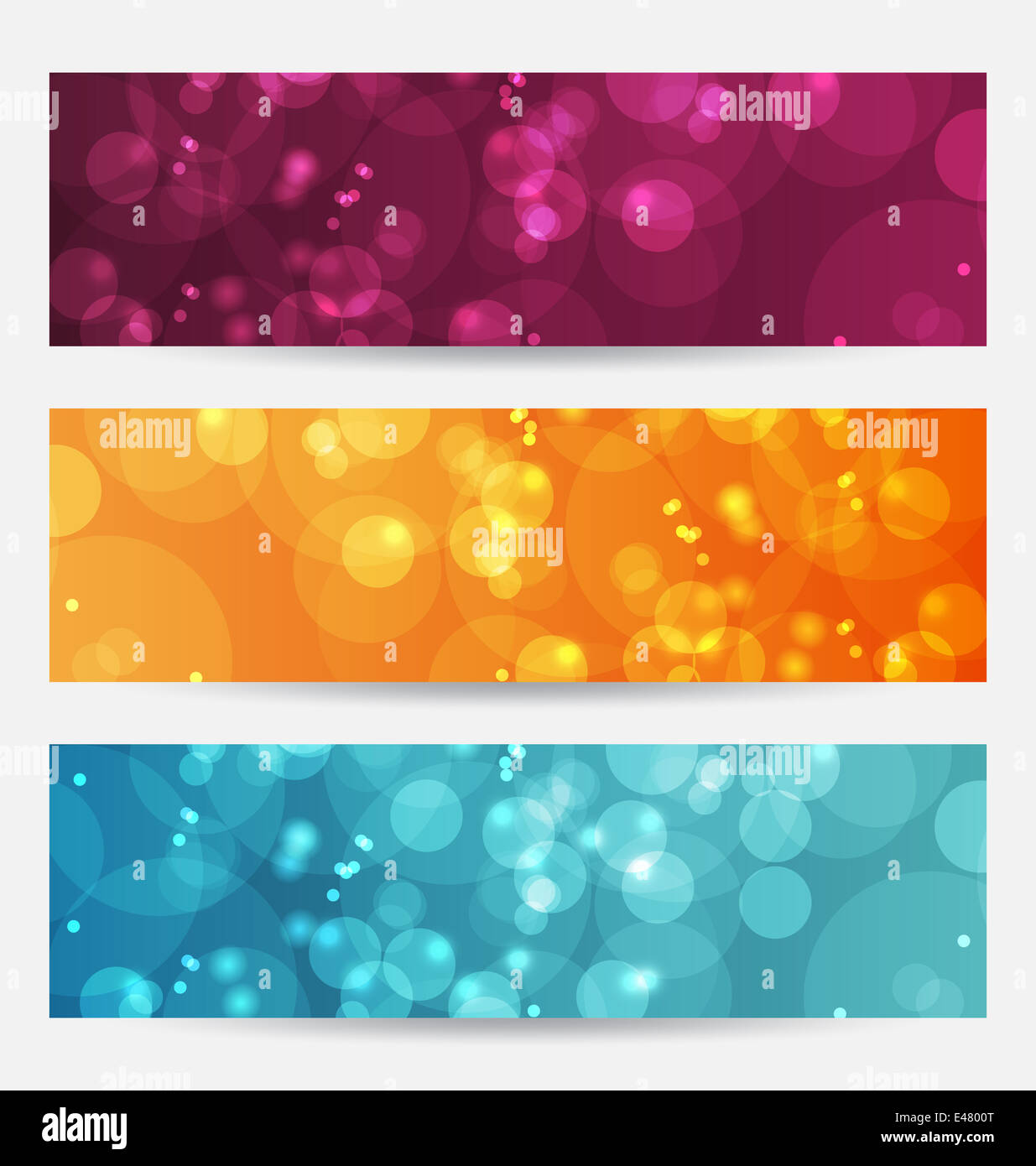 Illustration set of abstract banners with bokeh effect - vector Stock ...