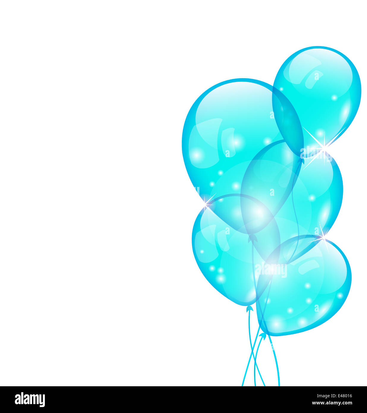 Illustration flying blue balloons isolated on white background - vector ...