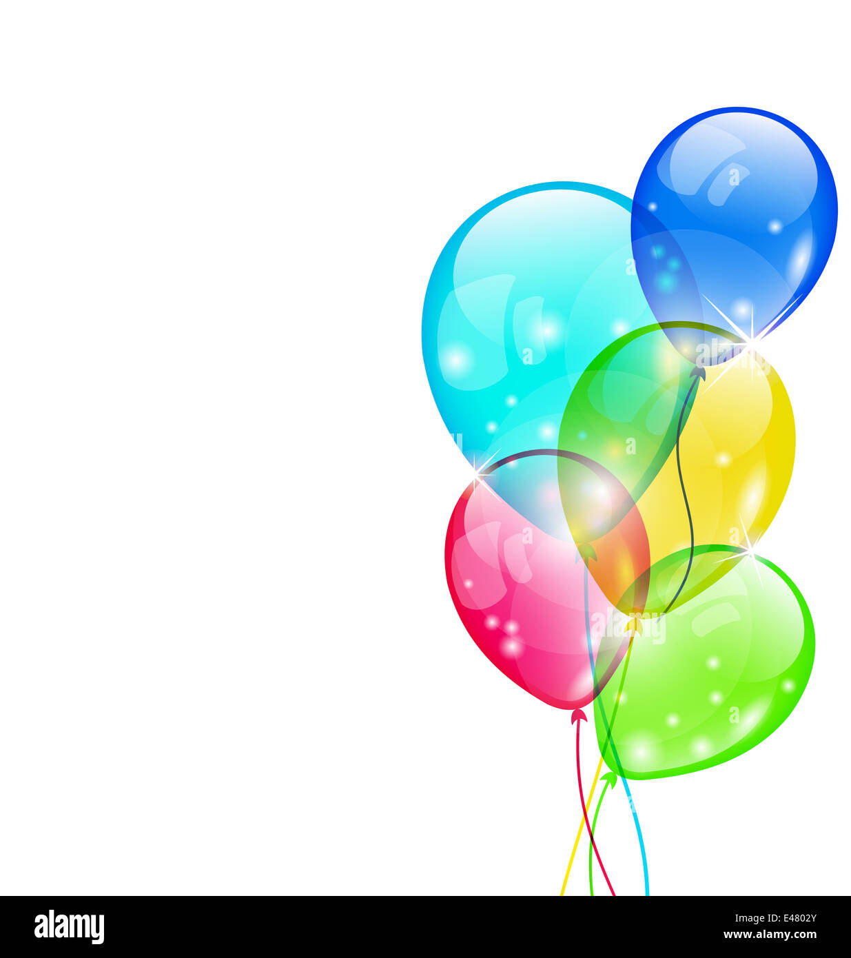 Illustration flying colorful balloons isolated on white background ...