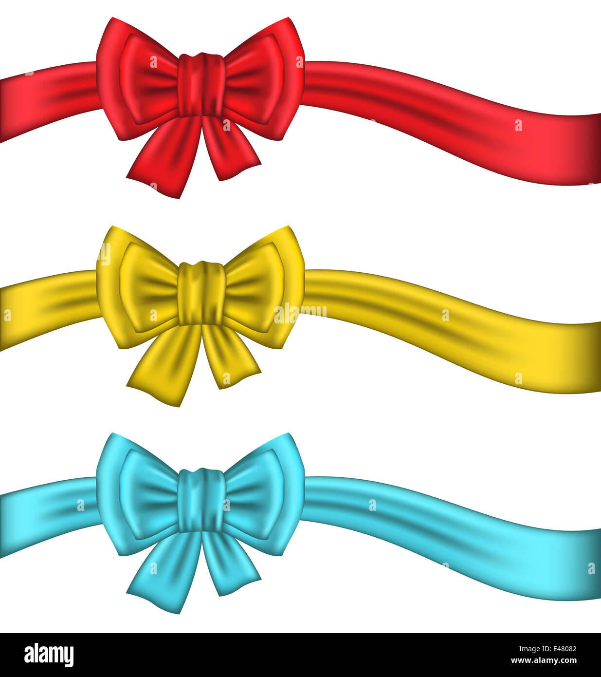 Illustration collection colorful gift bows with ribbons - vector Stock ...