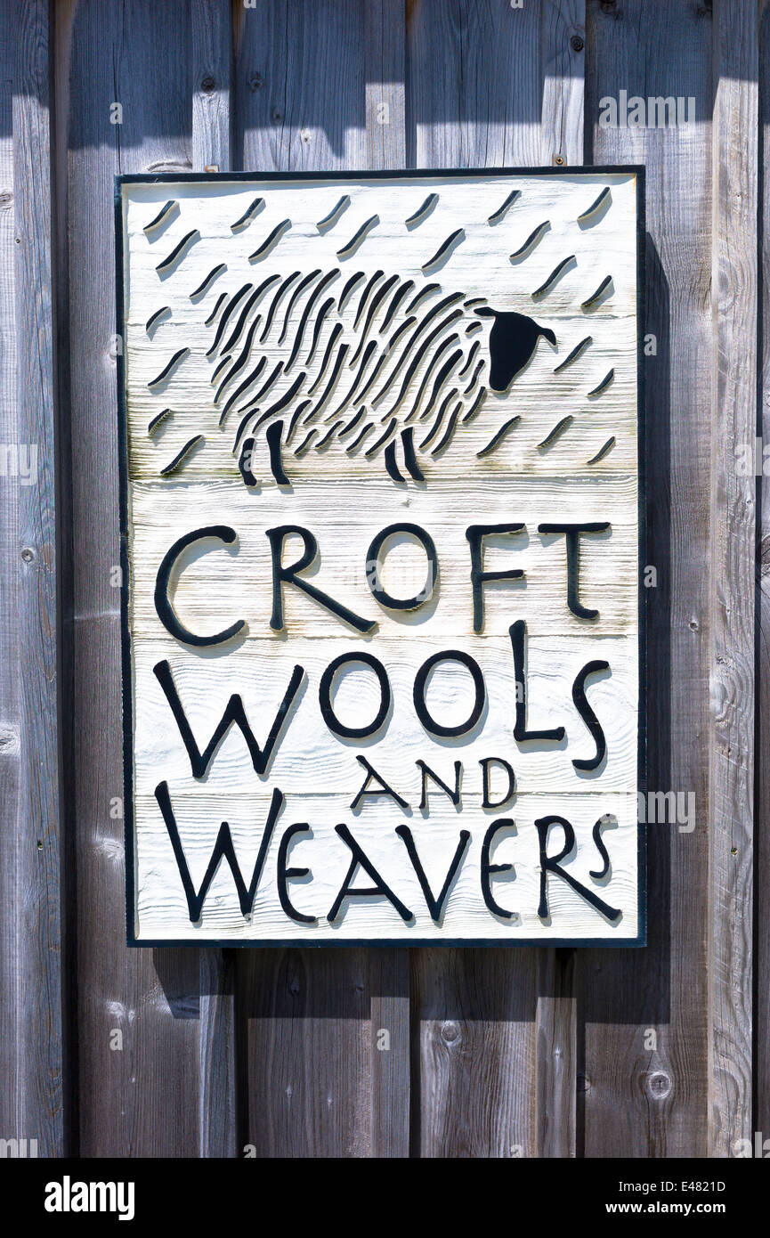Sign for Croft Wools and Weavers near Applecross in the Highlands of ...