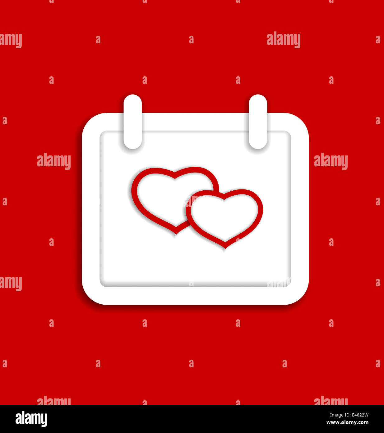 Illustration calendar icon for Valentines day with hearts - vector ...