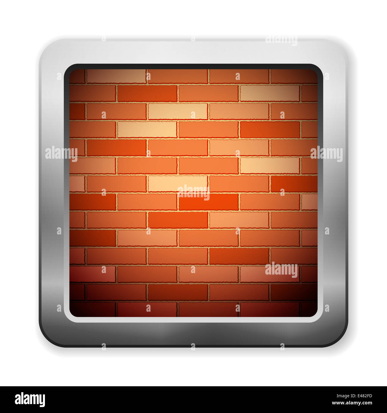 Brick wall icon on a white background Stock Photo - Alamy