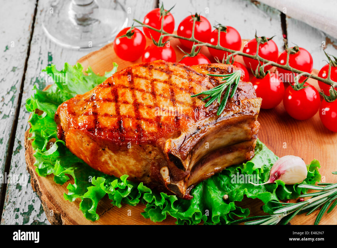 Grill chops on the bone Stock Photo Alamy