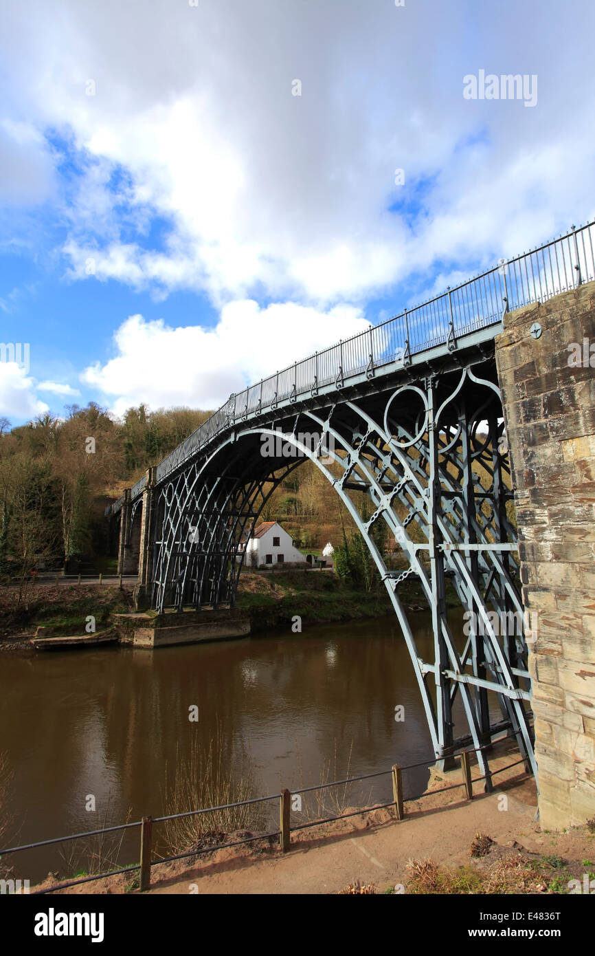 The first cast iron bridge in the world, crossing the river Severn, Coalbrookdale, Ironbridge
