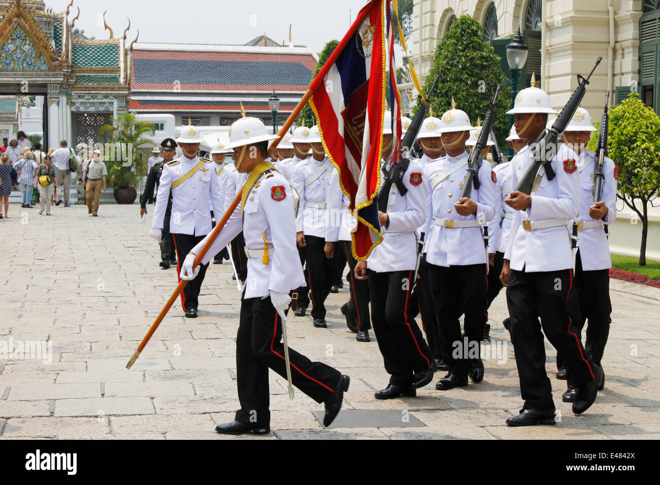 Soldiers of the Grand Palace, Bangkok, Thailand. Stock Photo