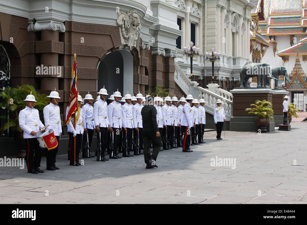 Soldiers of the Grand Palace, Bangkok, Thailand. Stock Photo