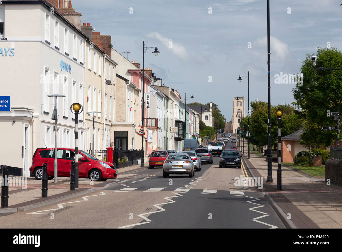 Hamilton Terrace looking towards Church of St Katharine and St Peter, Milford Haven