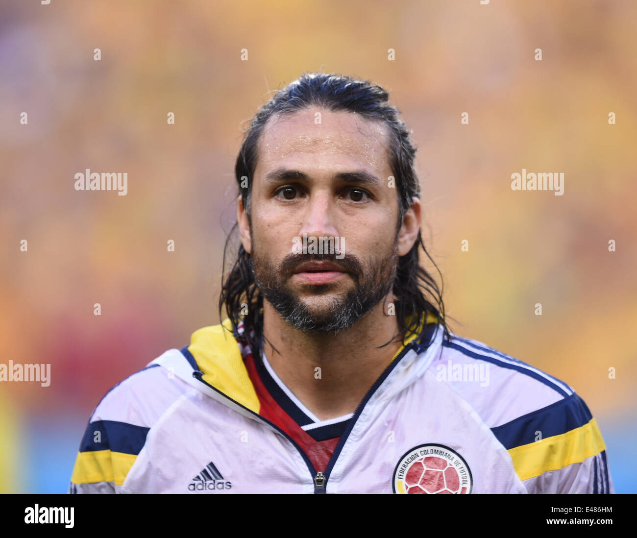 Fortaleza, Brazil. 04th July, 2014. Mario Yepes of Colombia seen during the FIFA World Cup 2014 quarter final match soccer between Brazil and Colombia at the Estadio Castelao in Fortaleza, Brazil, 04 July 2014. Photo: Marius Becker/dpa/Alamy Live News Stock Photo