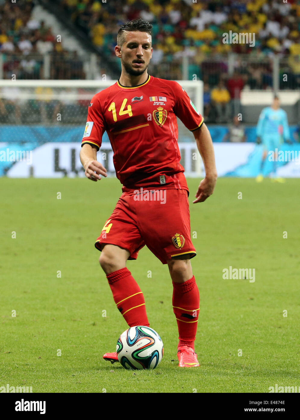 01.07.2014. Salvador, Brazil. FIFA World Cup Football, 2nd round, knock-out stage. Belgium versus USA.  Dries Mertens (Belgium) Stock Photo