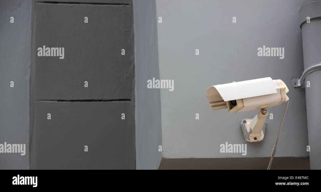The system of CCTV on the house wall. Stock Photo