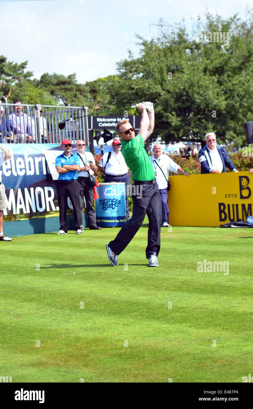 Newport, Wales. July 5th 2014. RONAN KEATING, Taking Part in The Celebrity Cup at the Celtic Manor Resort in Wales. ROBERT TIMONEY/Alamy LiveNews. Stock Photo
