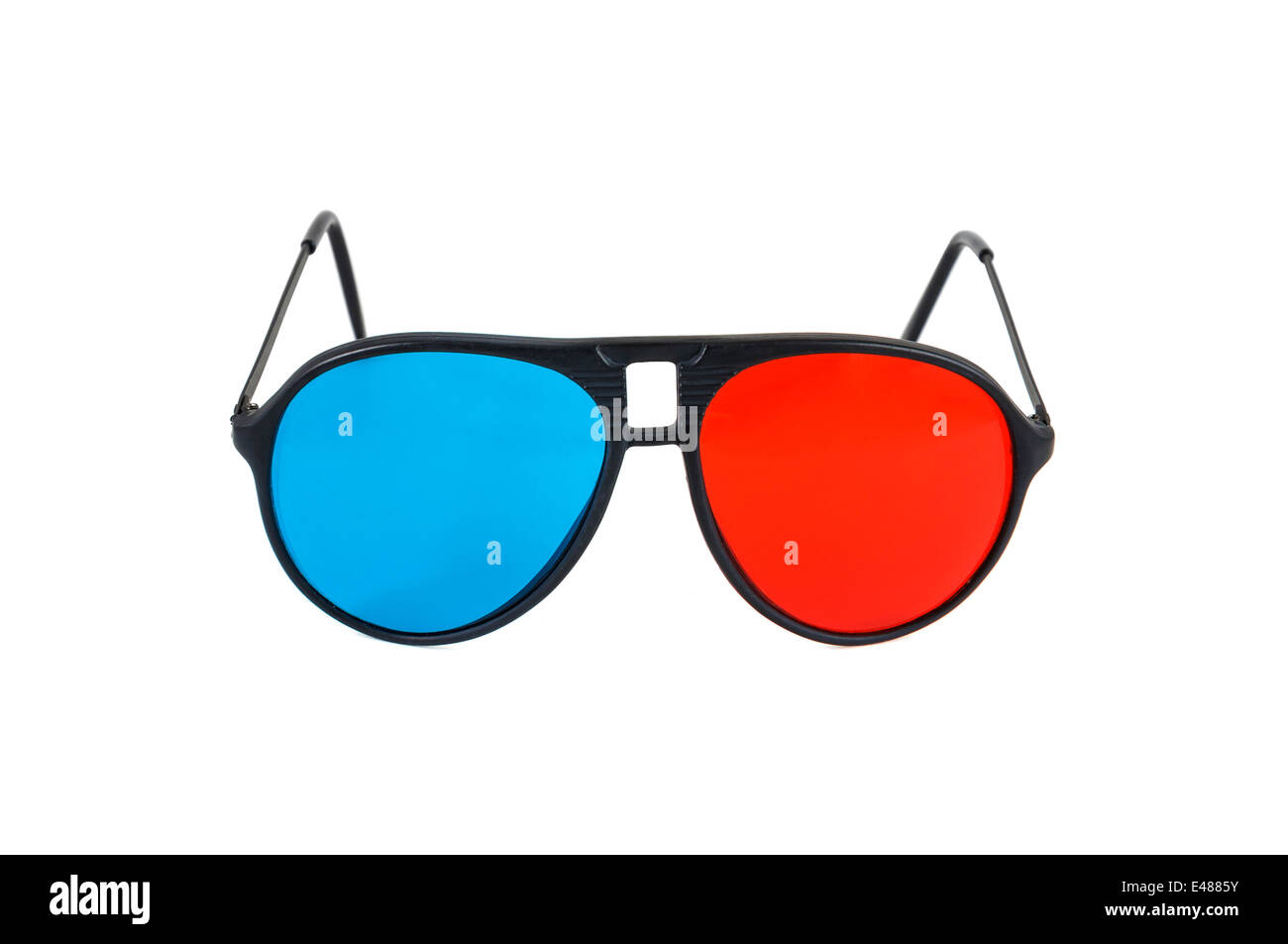 Red and Blue 3D glasses isolated on white background with clipping path Stock Photo