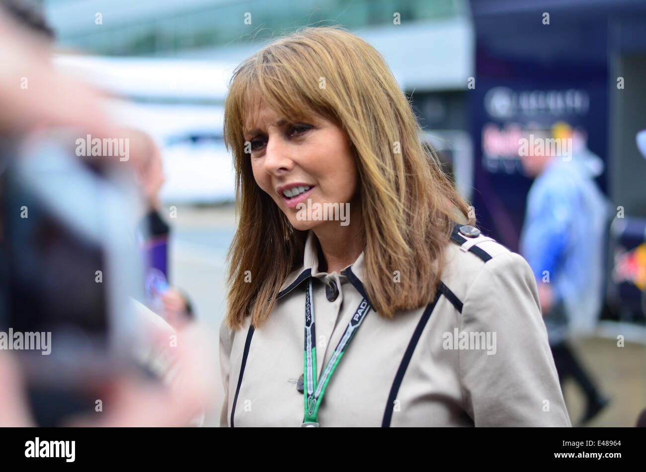 Carol Vorderman, TV presenter, in the Formula 1 paddock