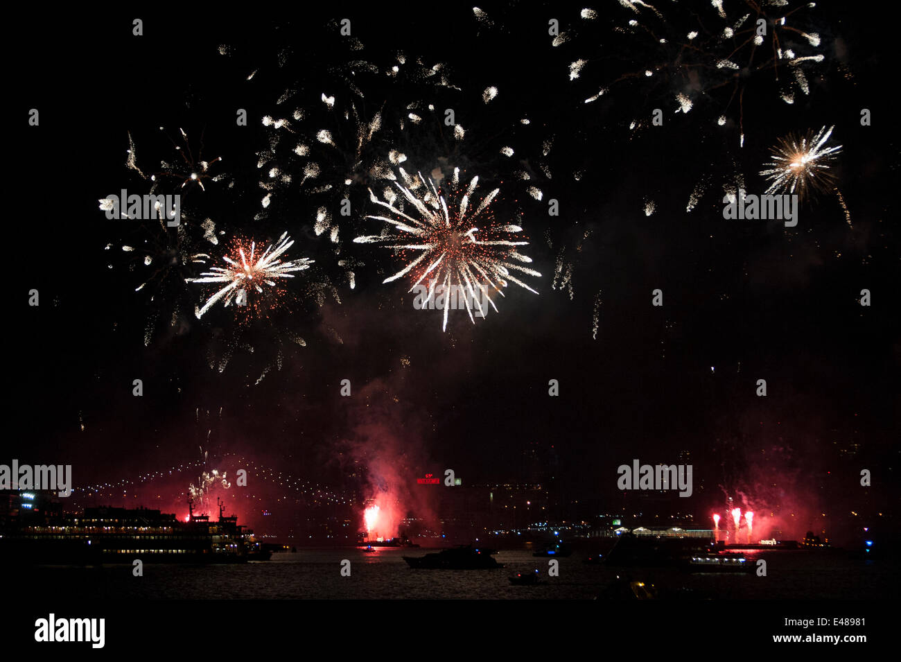 New York, N.Y. — On July 4, 2014, fireworks exploded on the East River ...