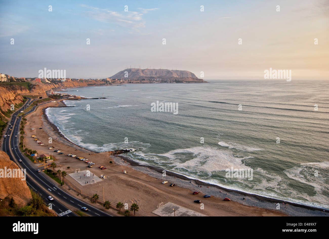 Beach in the district of Miraflores, Lima, Peru Stock Photo - Alamy