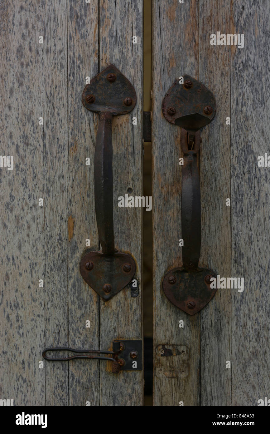 Open data / file access concept. Close detail of a garden shed door