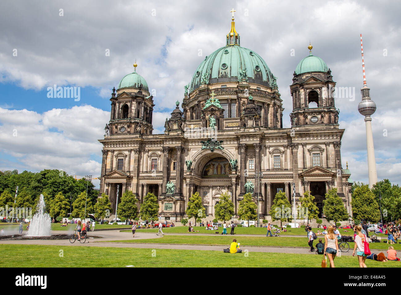 Berlin Cathedral church and the Lustgarten, Berlin, Germany Stock Photo