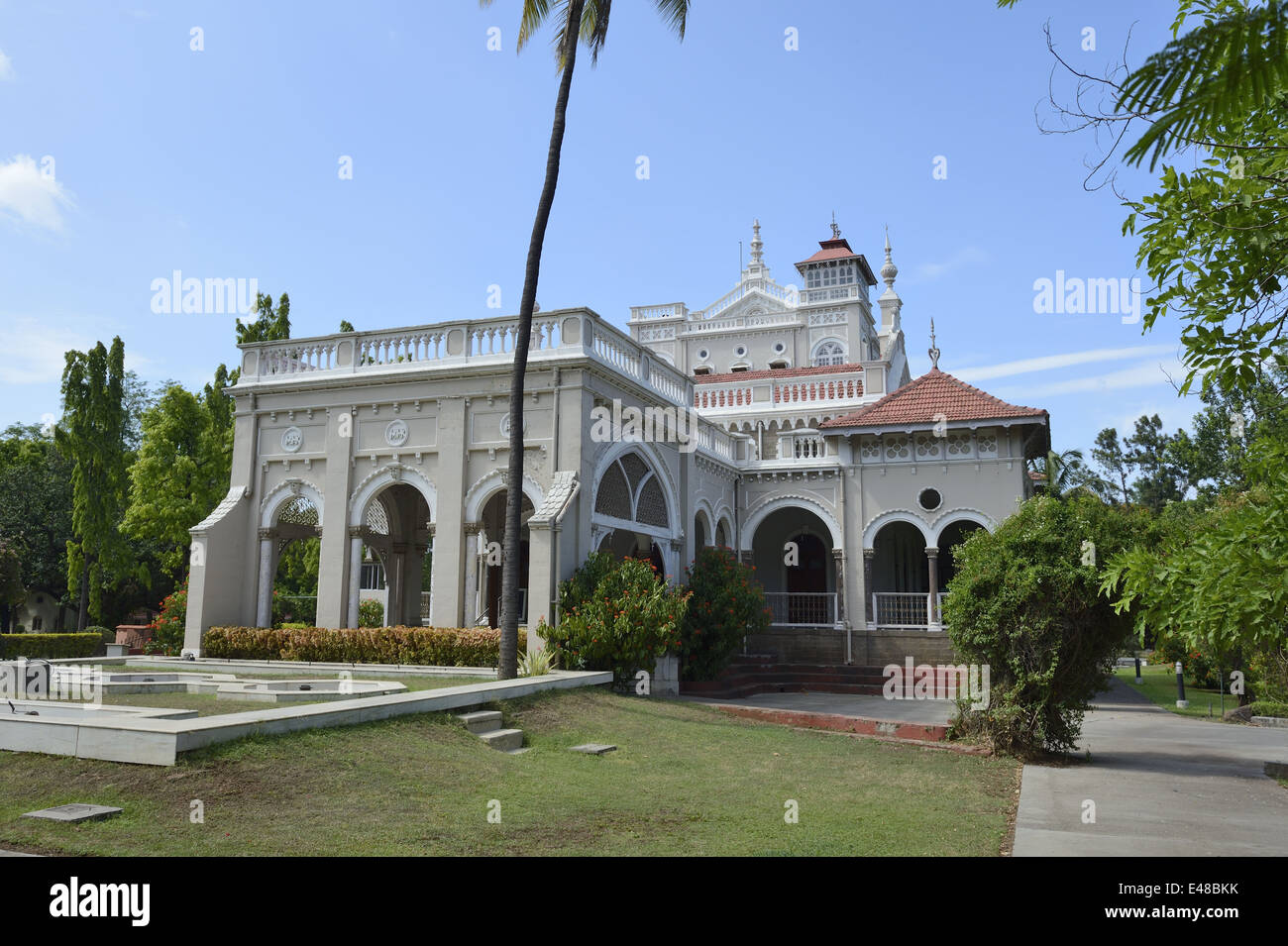 India, Puna, Aga Khan Palace Stock Photo