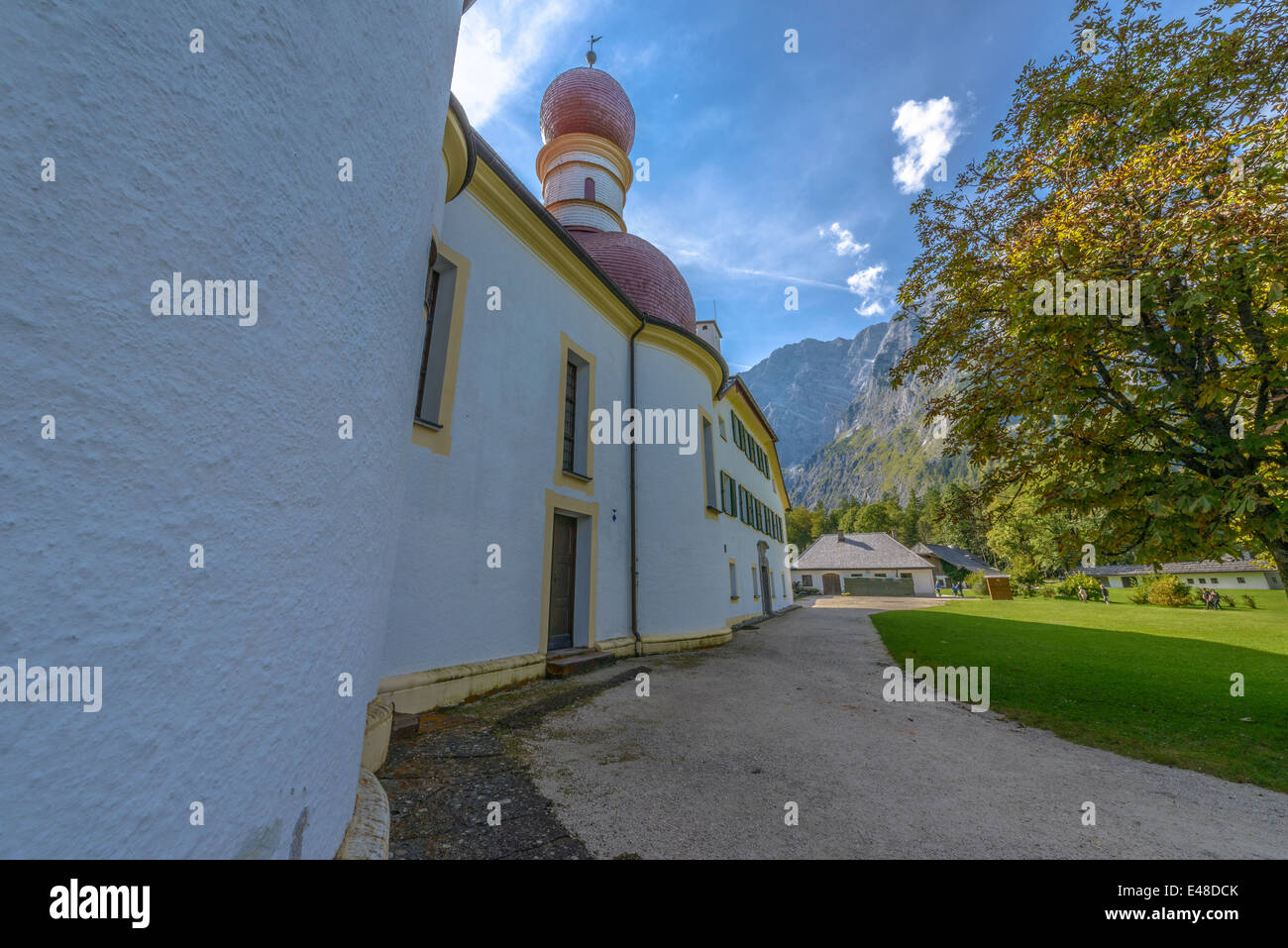 The church of Sankt Bartholoma at the Konigssee in Bavaria, Germany Stock Photo