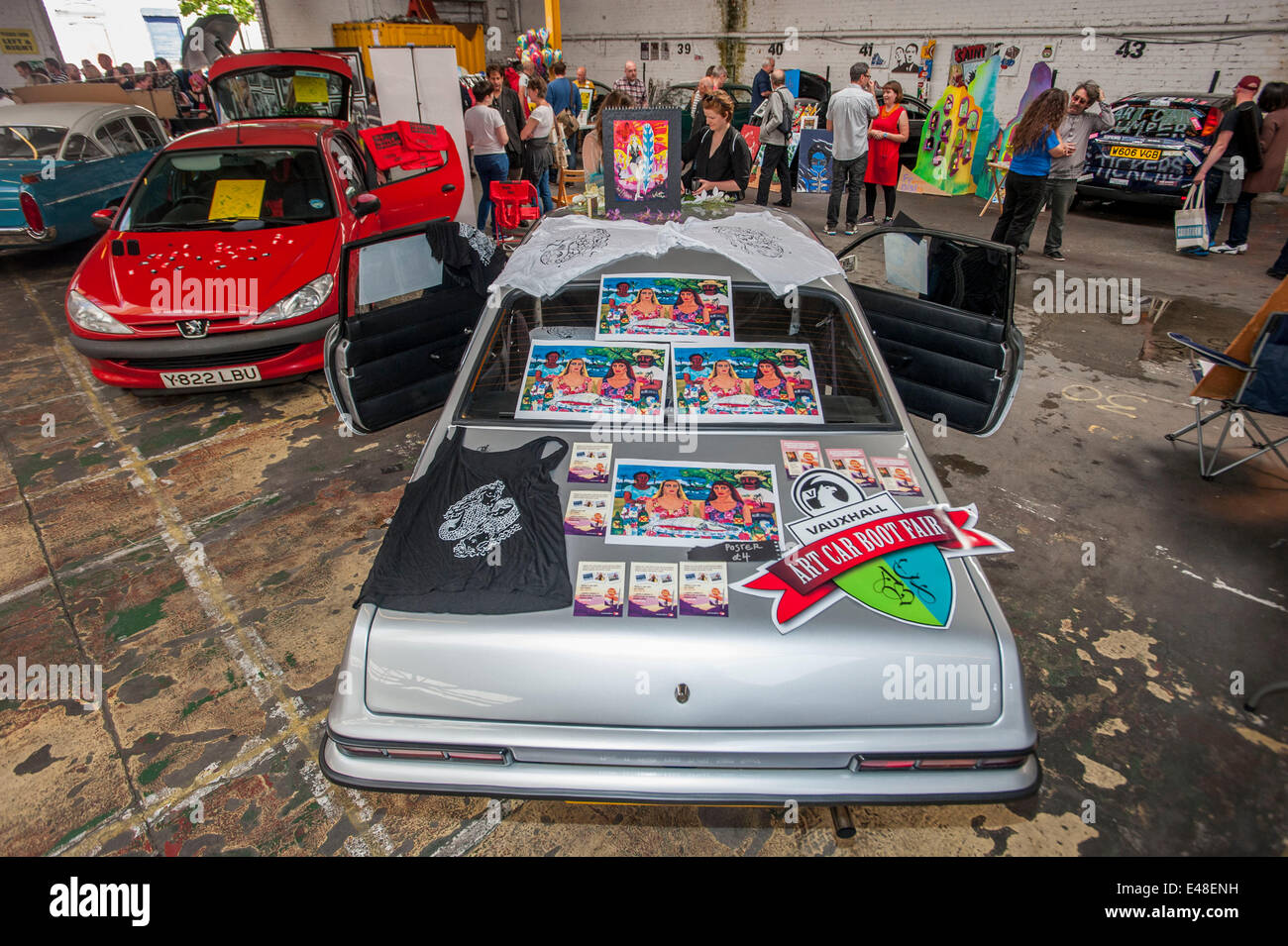 The Vauxhall Art Car Boot Fair Liverpool Edition  Saturday July 5 2014,  Wolstenholme Square, Liverpool L1 Stock Photo