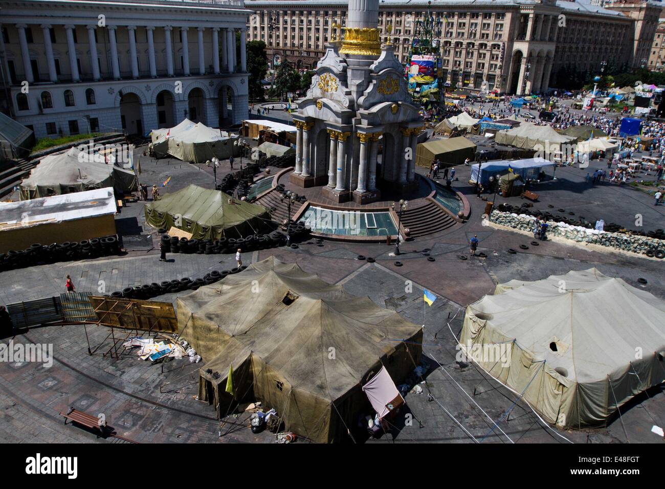 Kiev, Ukraine. 29th June, 2014. The tents of Euromaidan tent camp at