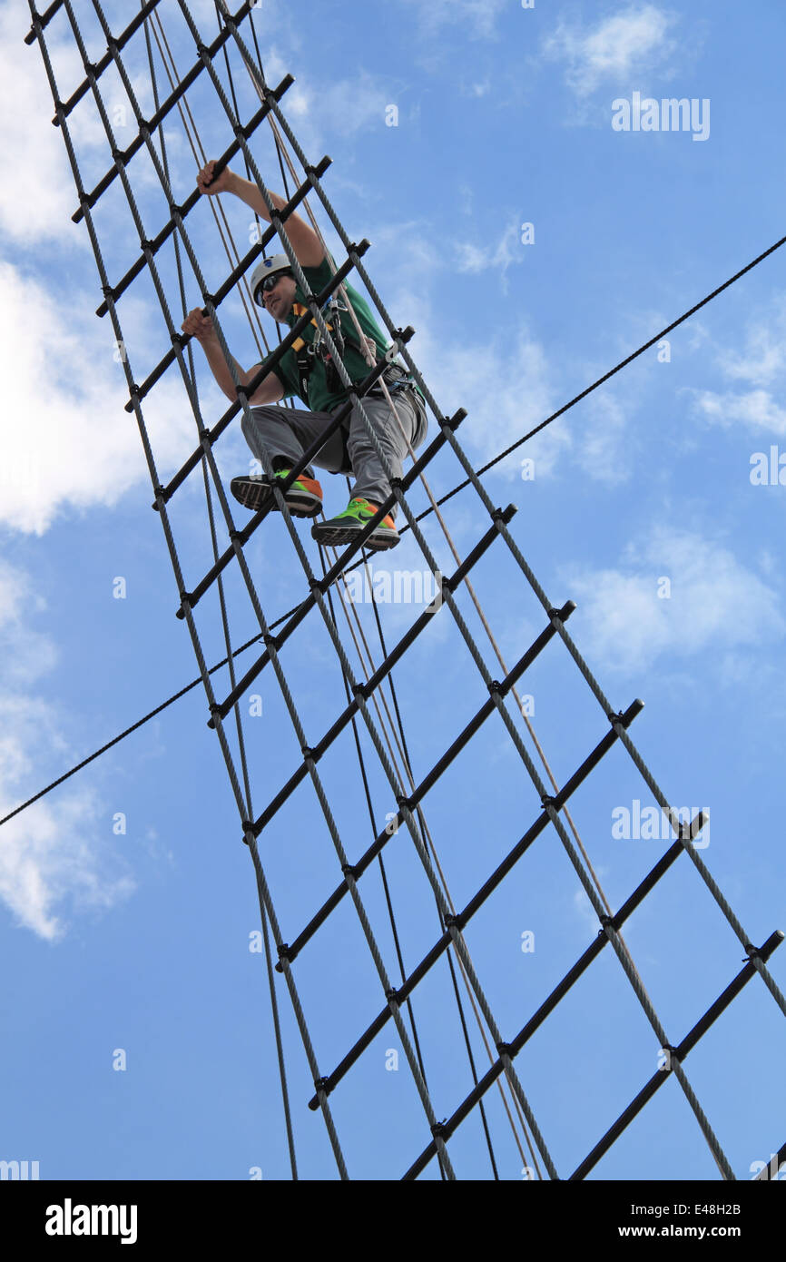 Climbing the main mast rigging, SS Great Britain, Bristol Docks
