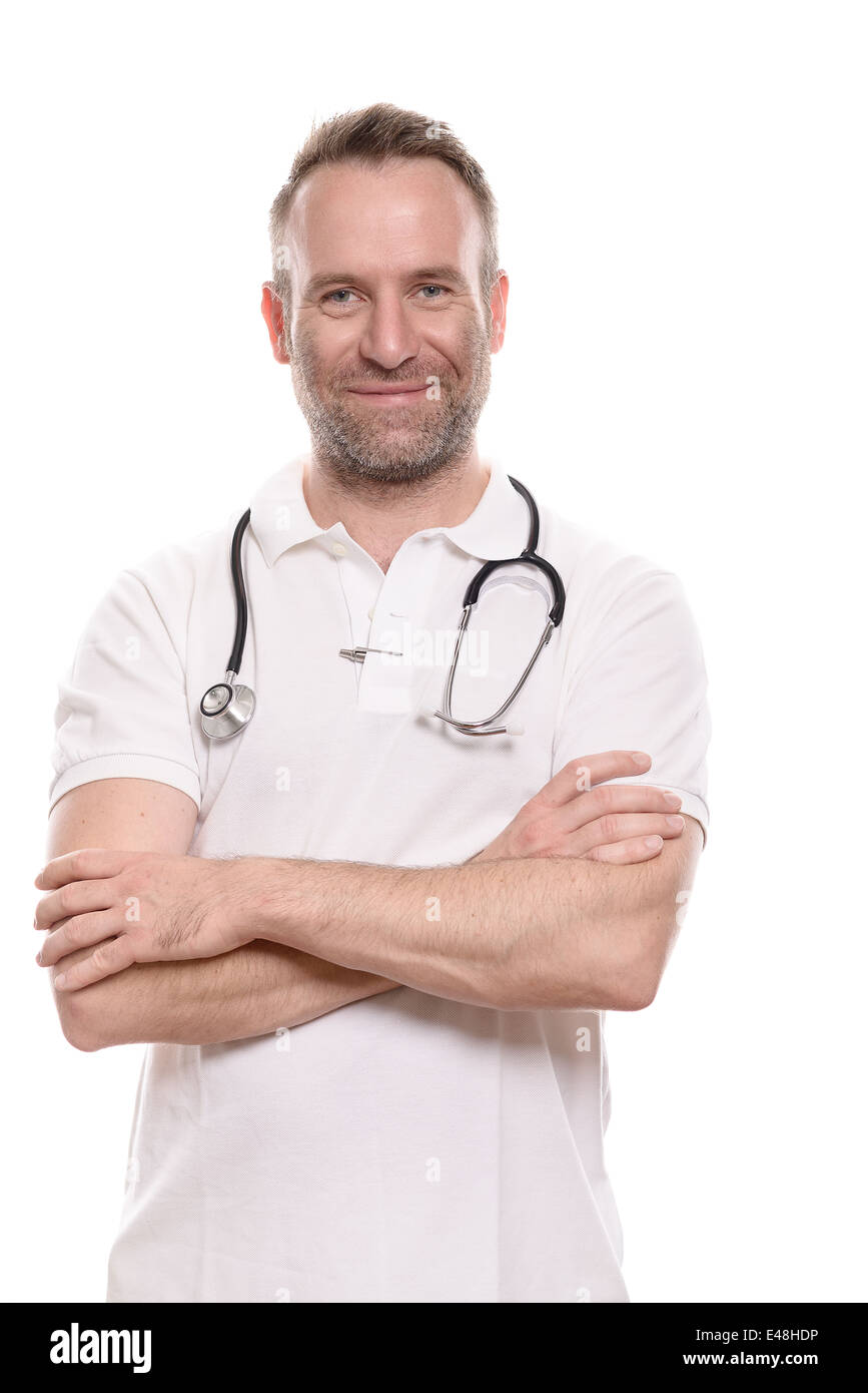 Handsome confident male doctor Stock Photo