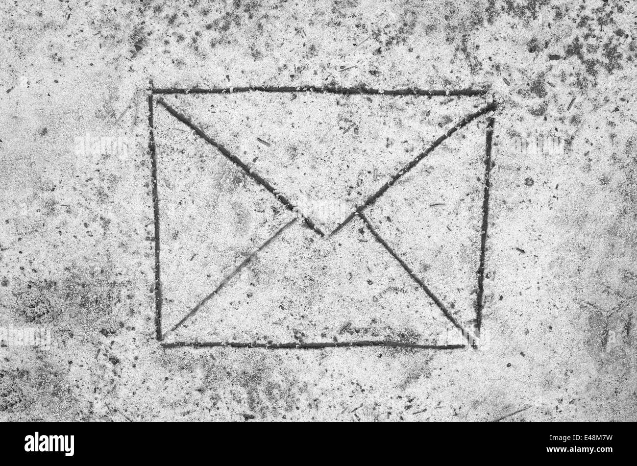 Sand Envelope closeup to envelope on sand background Stock Photo - Alamy