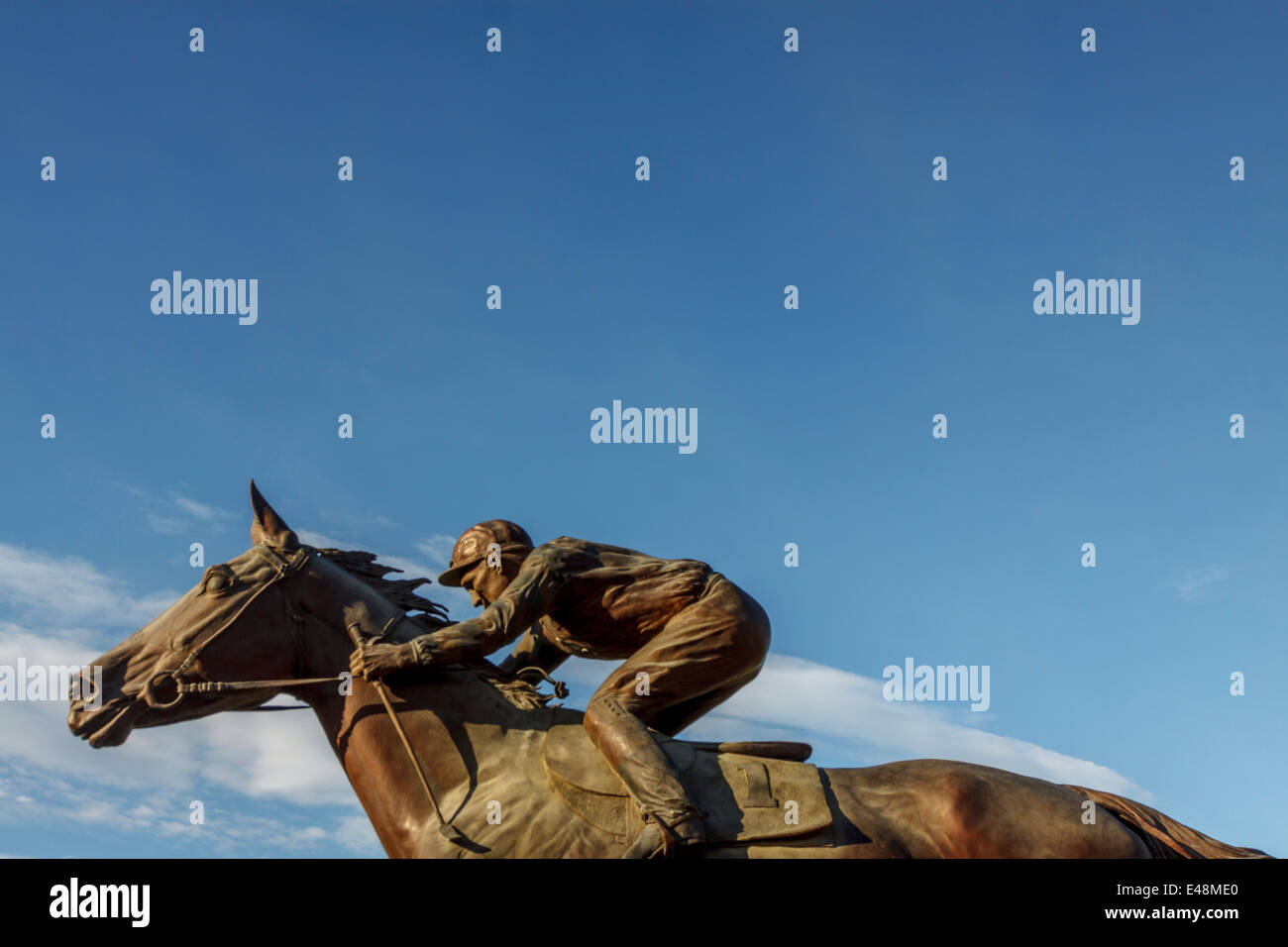 Phar Lap Statue at Phar Lap race course in Timaru, South Canterbury,New Zealand Stock Photo