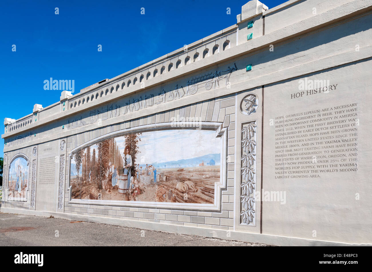 Washington, Toppenish, American Hop Museum, historical wall mural Stock Photo