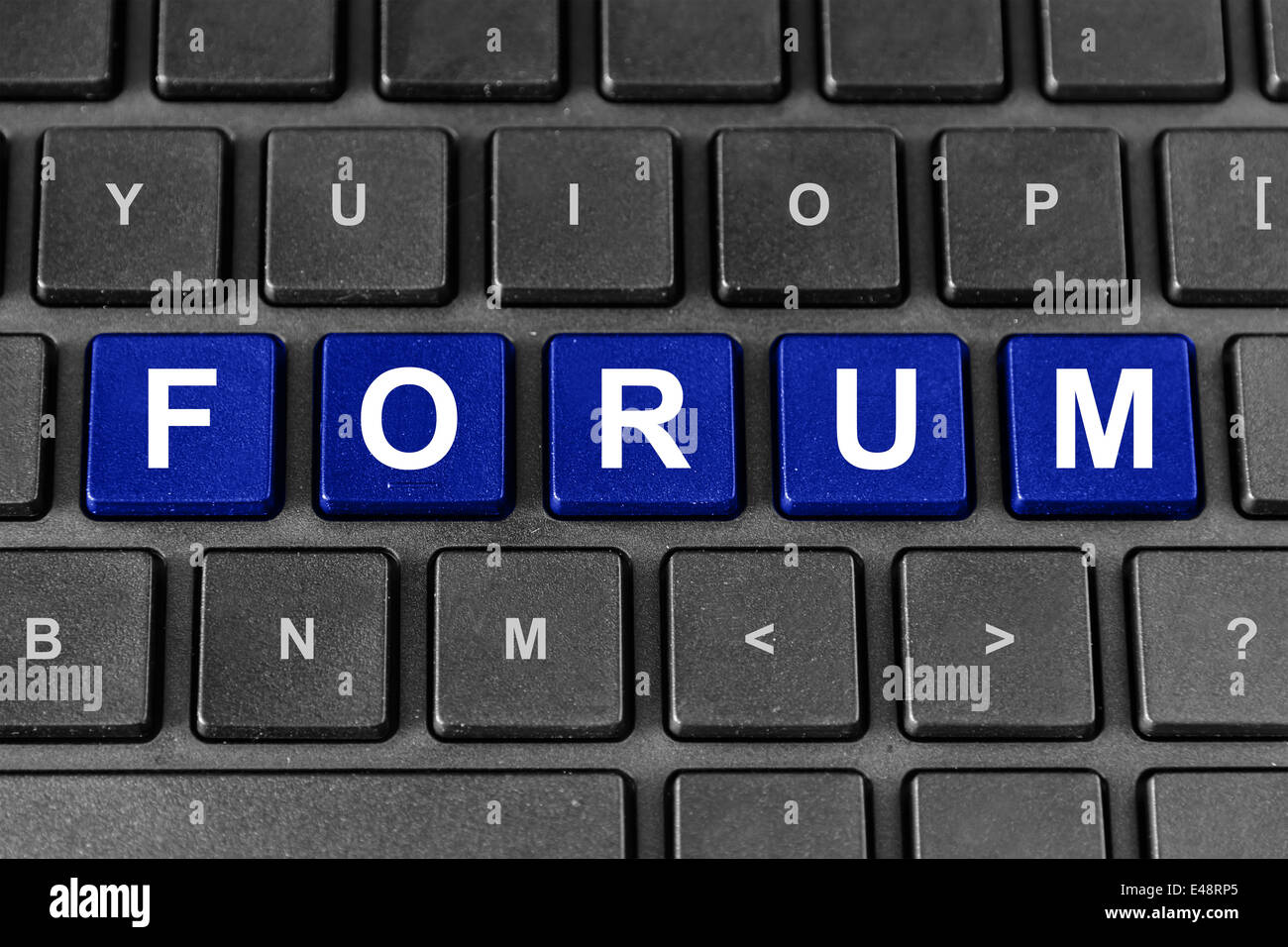 forum blue word on keyboard Stock Photo