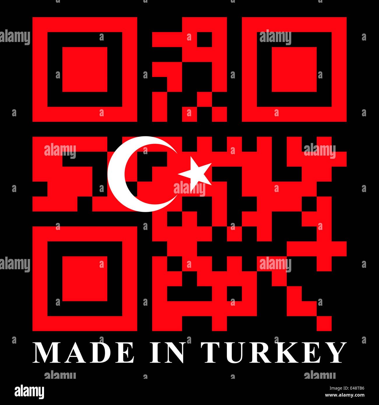Turkey QR code flag, vector Stock Photo Alamy