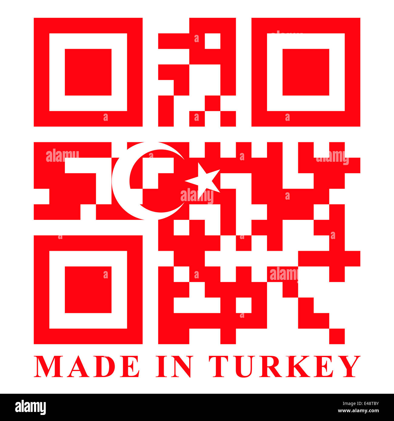 Turkey QR code flag, vector Stock Photo