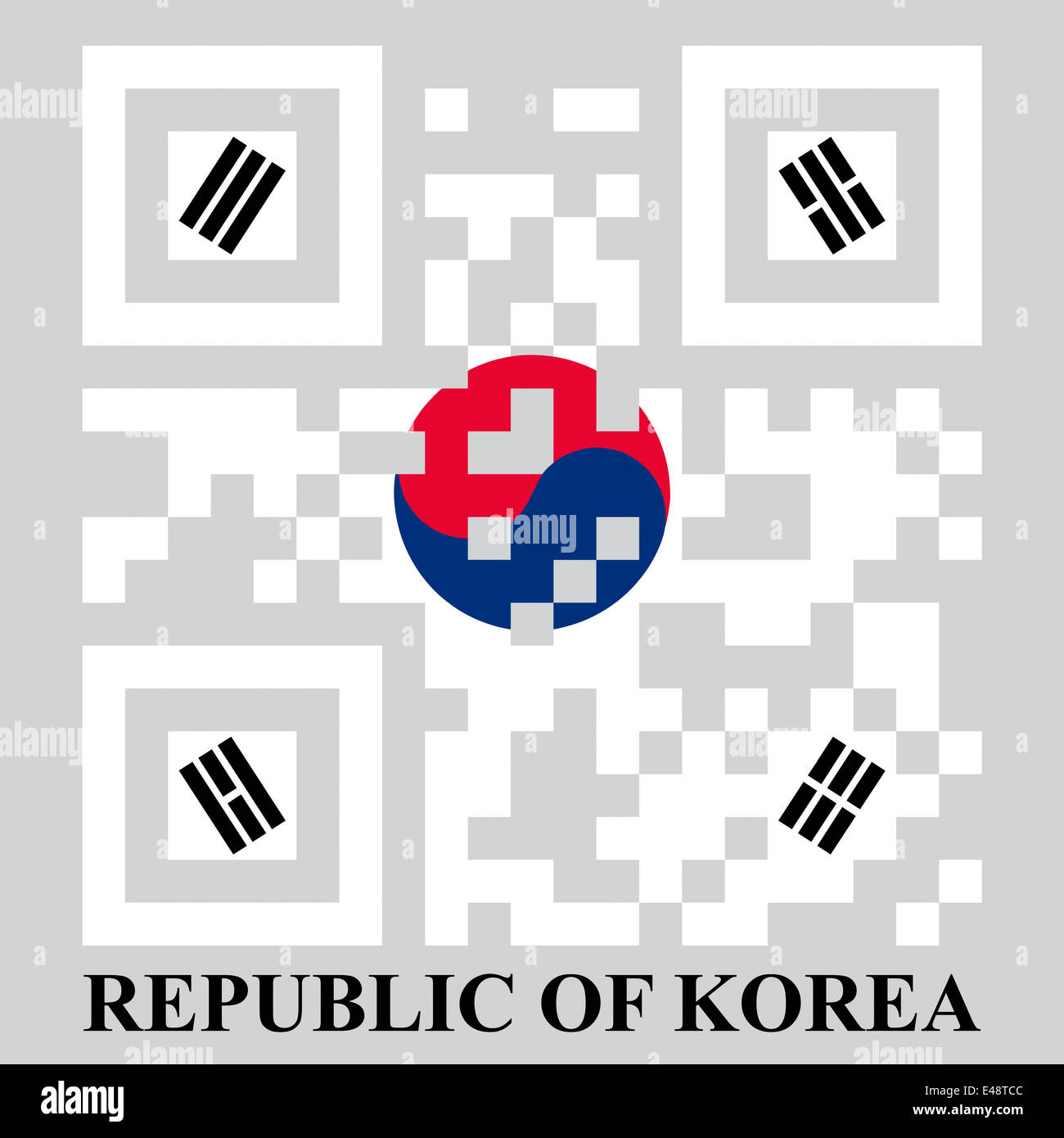 Korean QR code flag, vector Stock Photo Alamy