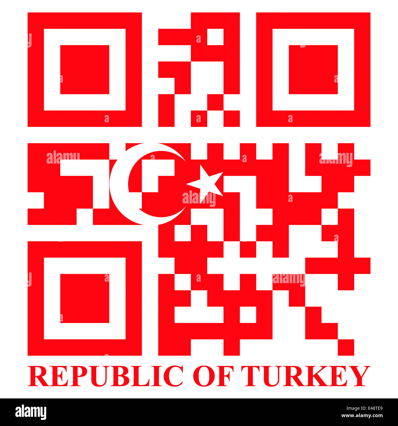 Turkey QR code flag, vector Stock Photo